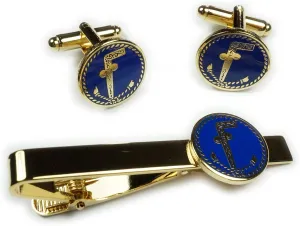 Tubal Cain Tubalcain Freemason Masonic Suit TIE BAR CLIP CUFFLINKS SET