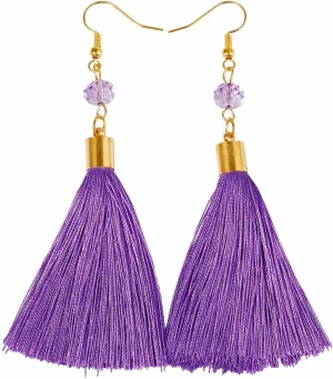 TUMBEELLUWA Tassel Dangle Earrings Bead Fringe Thread Drop Earring Handmade Jewelry for Women