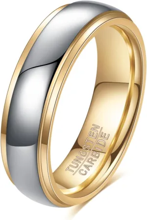 Tungsten Wedding Band Ring for Men 6mm 8mm Classic Groove Tungsten Wedding Band Ring for Men Matte Finish Comfort Fit Size 7-12