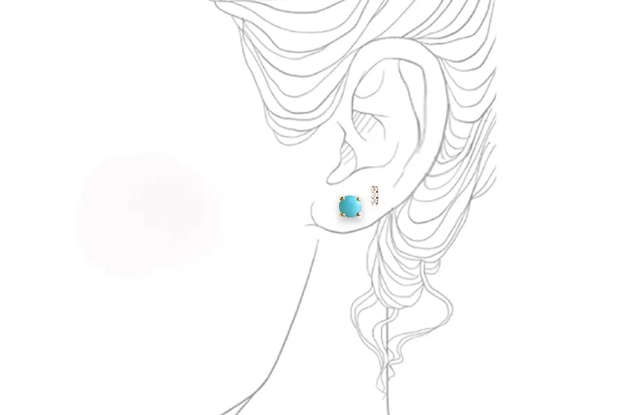 Turquoise Cabochon Studs