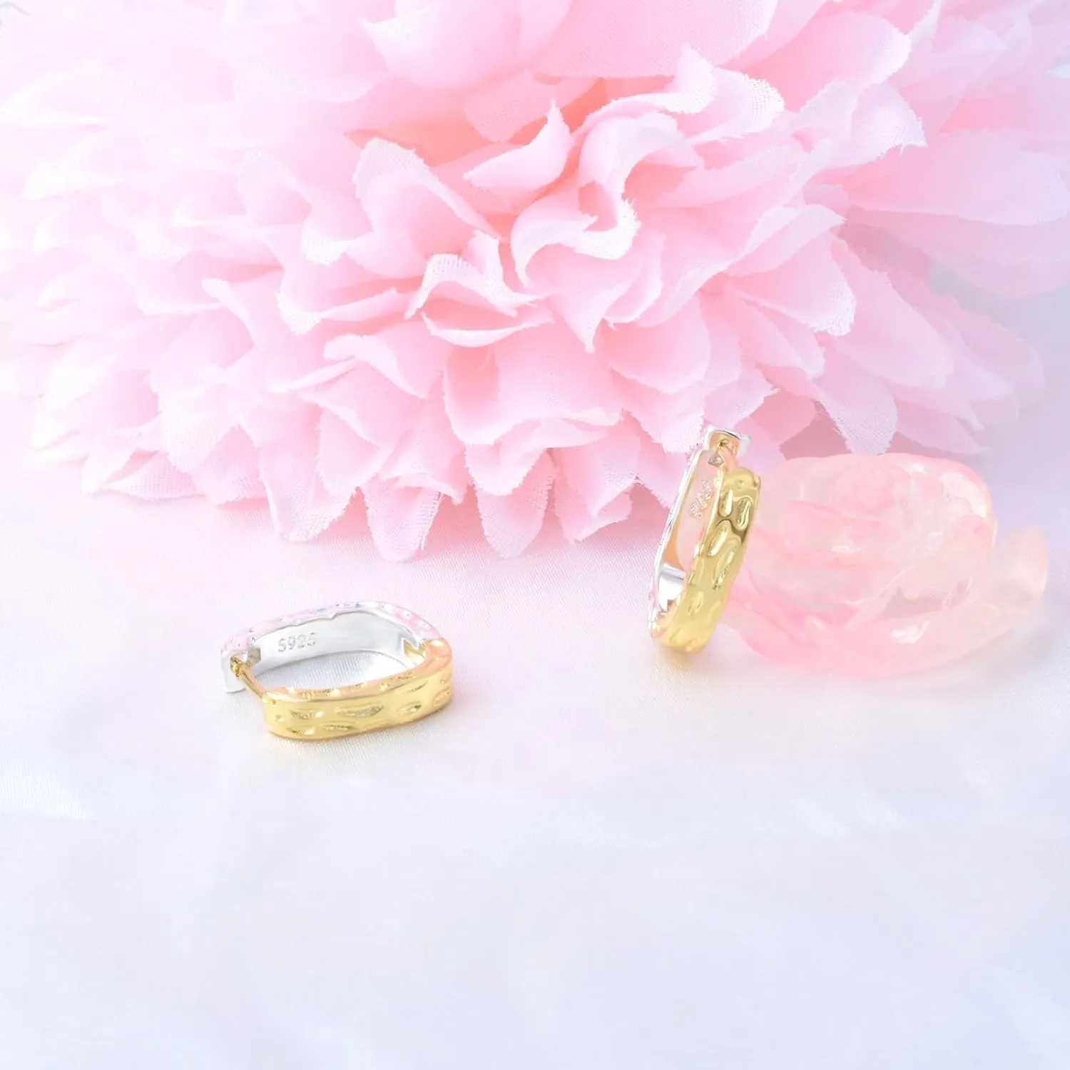 Two Tone Hoop Earrings for Women Gold and Silver Hoop Earrings Chunky Classic Lightweight Hypoallergenic Mix Material Jewelry Gifts for Daughter Mom Wife Birthday