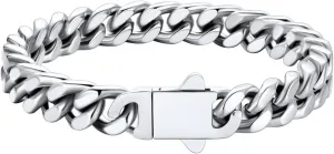 U7 Cuban Link Bracelet for Men Stainless Steel Wrist Bracelets Silver/Gold Plated Cuban Chain for Men Women, 5mm/7mm/9mm/12mm Width,7.5/8.3/9 Inch Length Jewelry with Box Package