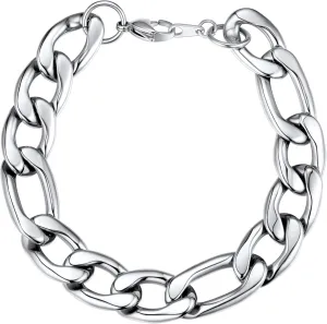 U7 Figaro Bracelet, Stainless Steel Figaro Chain Bracelet, Rope Chain Bracelet Stainless Steel 18K Gold Plated Wrist Chain for Men Women