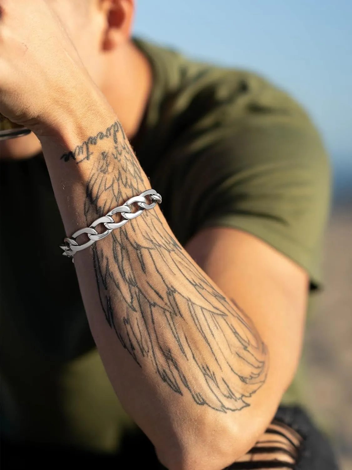 U7 Figaro Bracelet, Stainless Steel Figaro Chain Bracelet, Rope Chain Bracelet Stainless Steel 18K Gold Plated Wrist Chain for Men Women