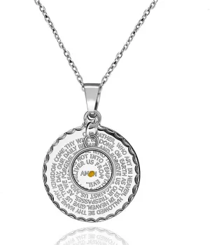 Uloveido Christian Lord Prayer Necklace Bible Verse God Grant Me Mustard Seed Pendant Stainless Steel
