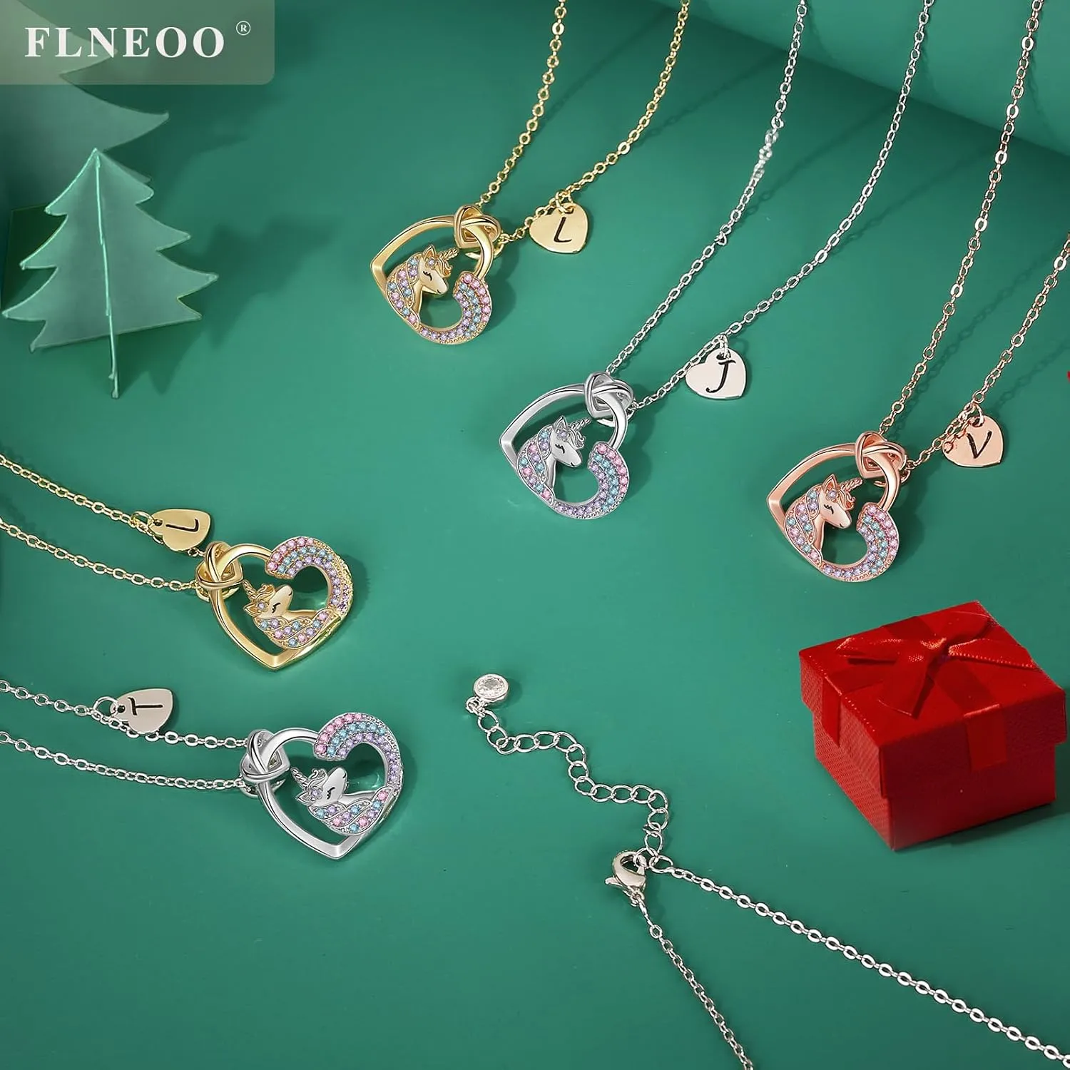 Unicorn Gifts for Little Girls Jewelry - 14K Gold Plated Unicorn Necklace With Initial Personalized Gifts for Preteen Girls Heart CZ Pendant Hypoallergenic Unicorns Jewelry Birthday Gifts for Girls