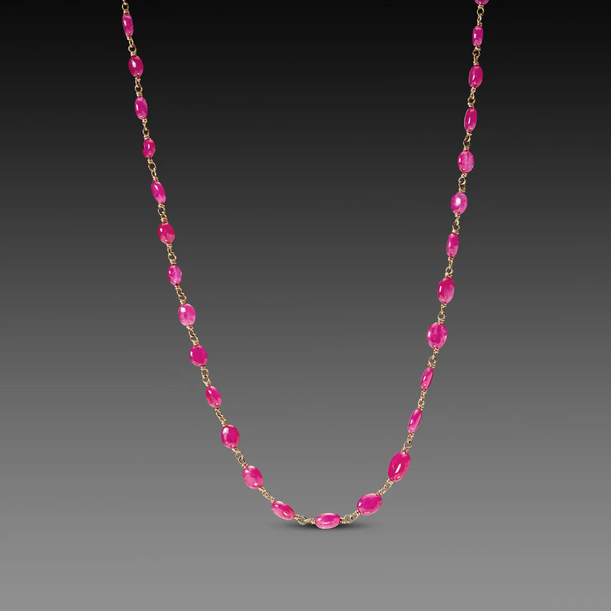 Vibrant Ruby Beaded Necklace