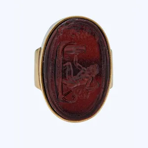 Victorian Glass Intaglio Ring