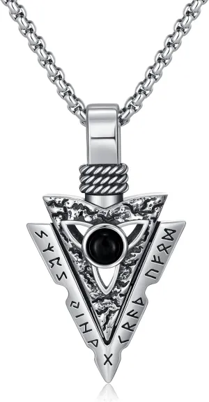 viking Pendant Necklace for Men Nordic Celtic 925 Sterling Silver Vintage Mjolnir Jewelry Norse Vikings Gift for Women