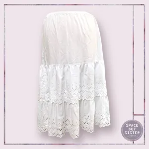 Vintage Dot Embroidered Tiered Petticoat