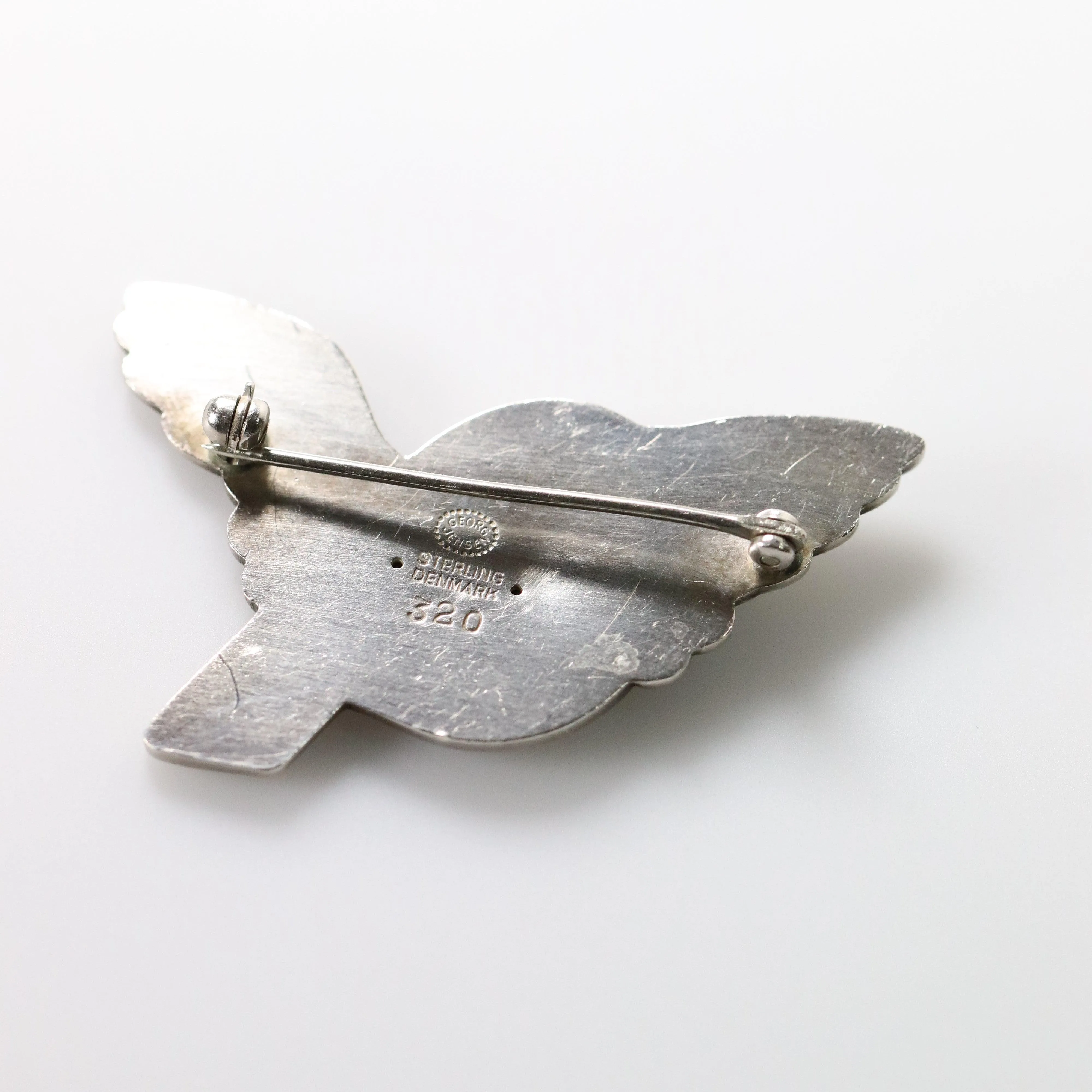 Vintage Georg Jensen Jewelry | Flying Chubby Bird Brooch 320