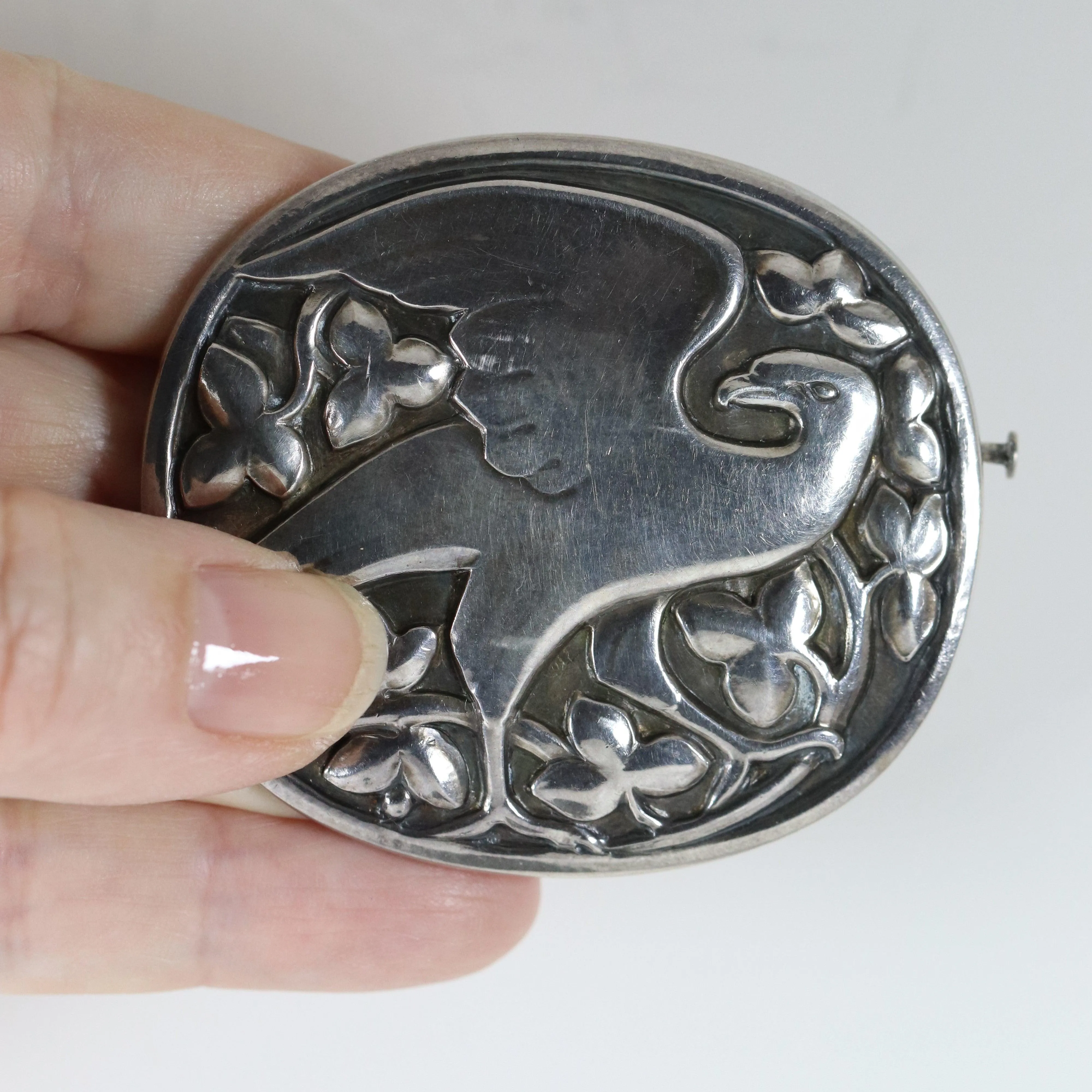 Vintage Georg Jensen Jewelry | Kristian Moel-Hansen Eagle Mid Century Brooch 166