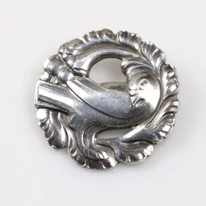 Vintage Georg Jensen Jewelry | Petite Art Nouveau Dove Brooch 134