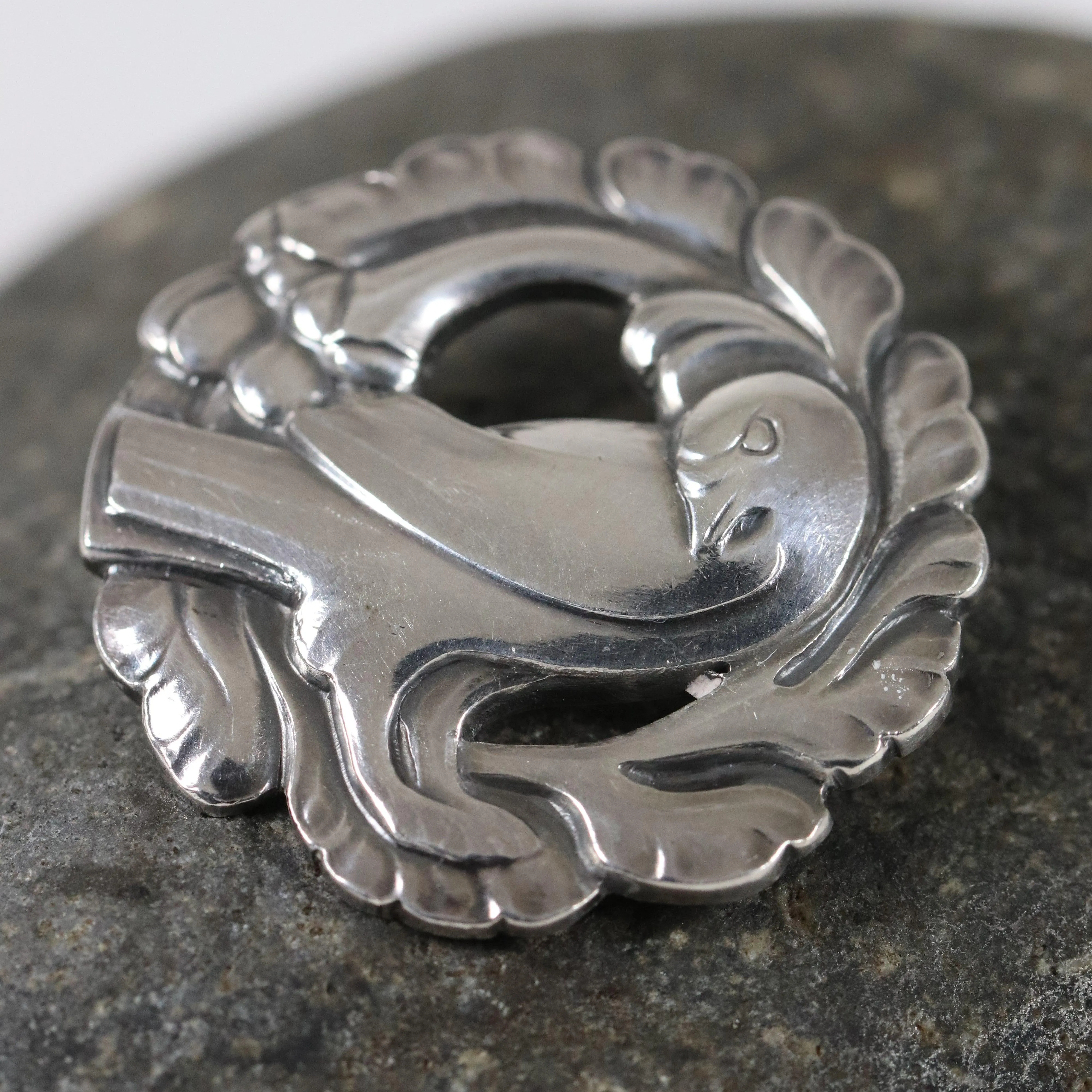 Vintage Georg Jensen Jewelry | Petite Art Nouveau Dove Brooch 134