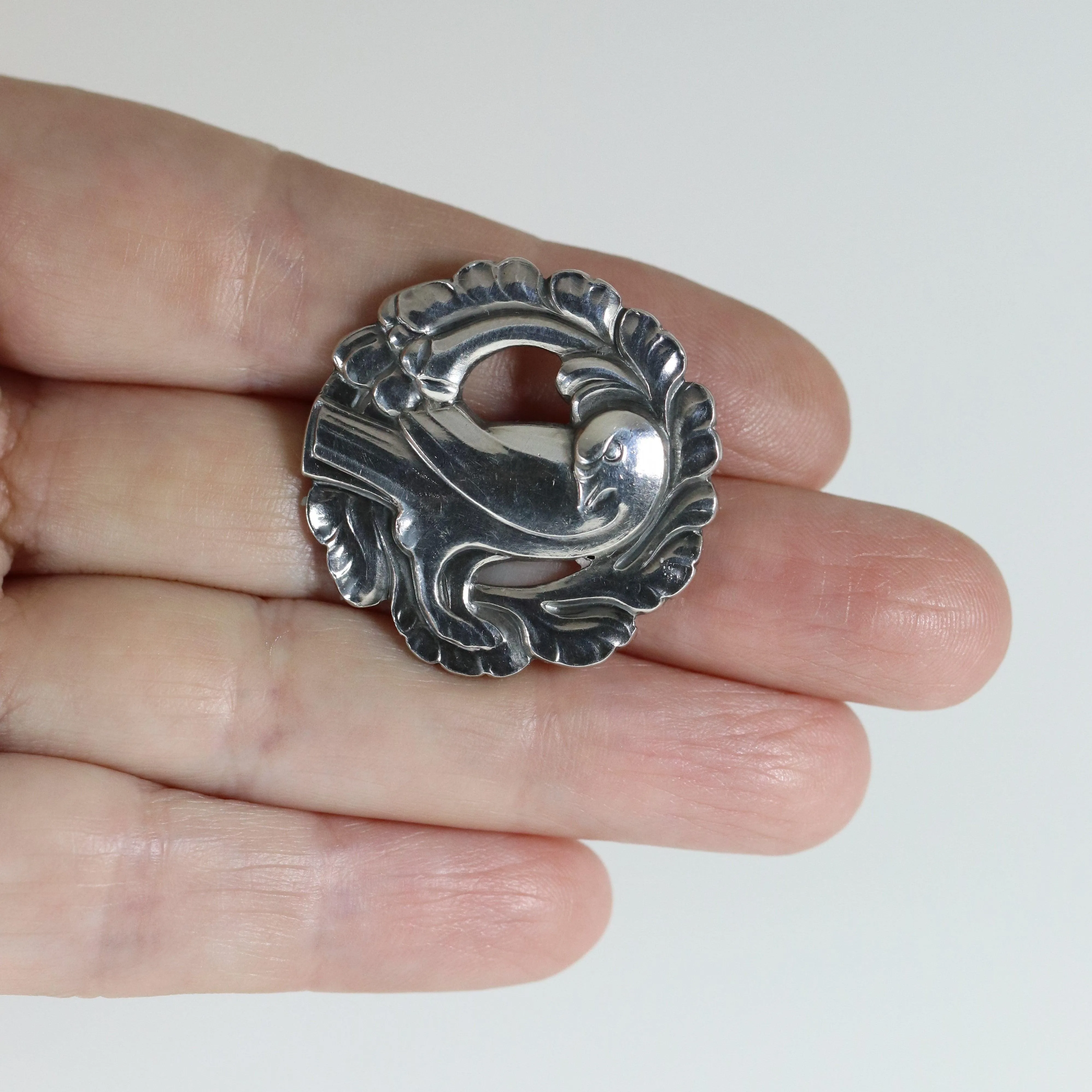 Vintage Georg Jensen Jewelry | Petite Art Nouveau Dove Brooch 134
