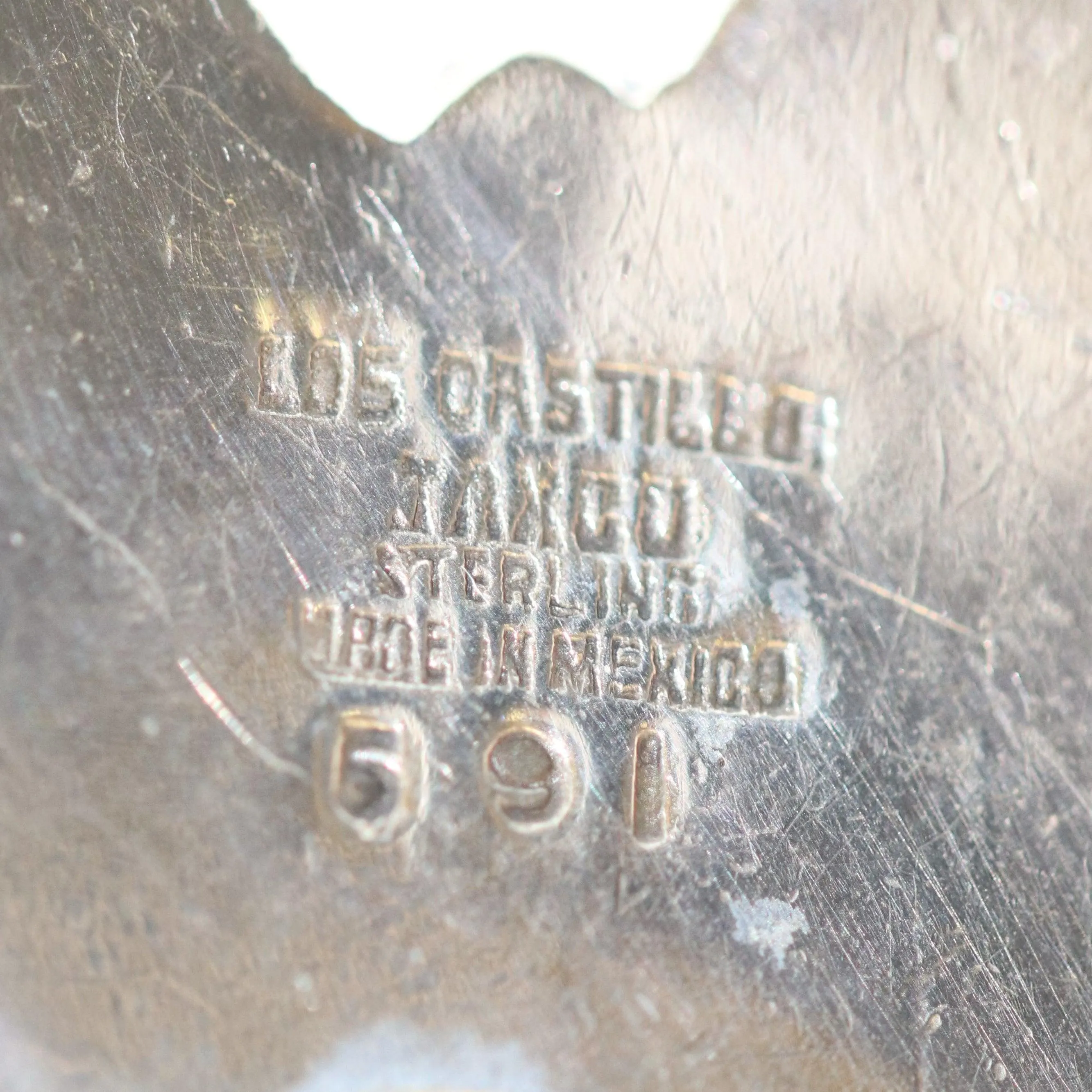 Vintage Los Castillo Taxco Silver Mexican Jewelry | Mid Century Amethyst and Silver Brooch