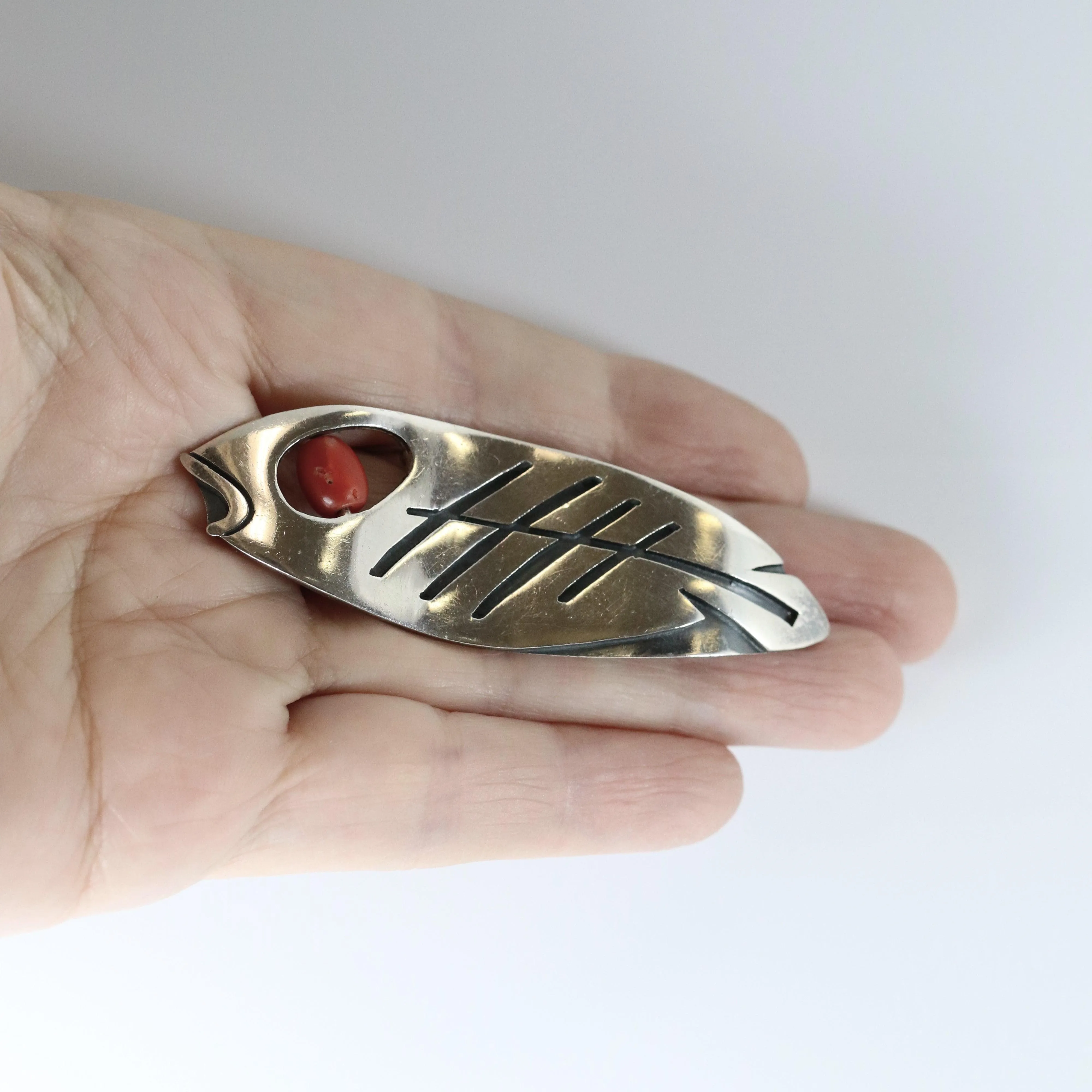 Vintage Los Castillo Taxco Silver Mexican Jewelry | Rare Los Castillo Modernist Fish Brooch