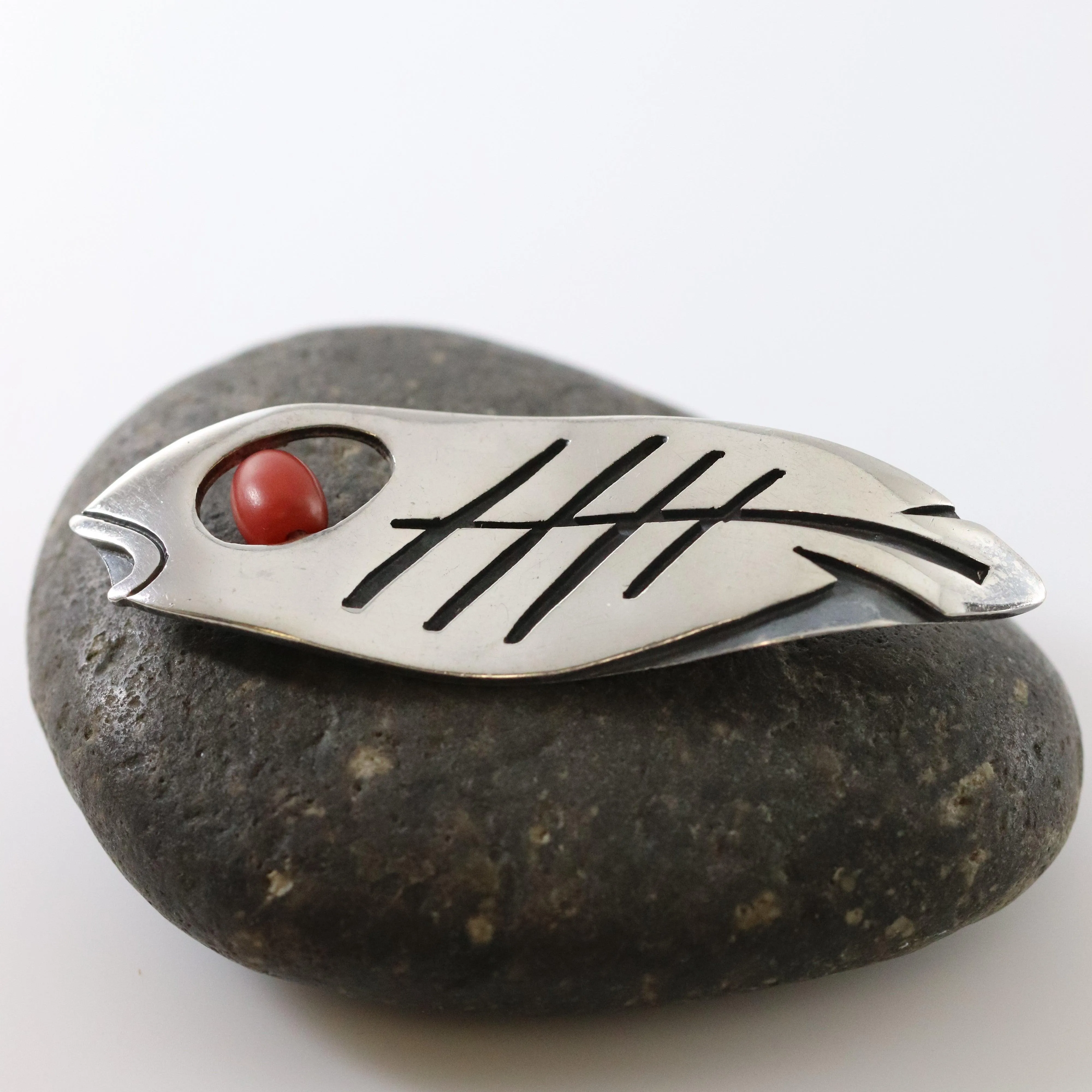 Vintage Los Castillo Taxco Silver Mexican Jewelry | Rare Los Castillo Modernist Fish Brooch