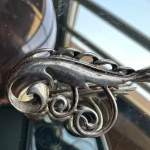 vintage sterling silver signed lang brooch