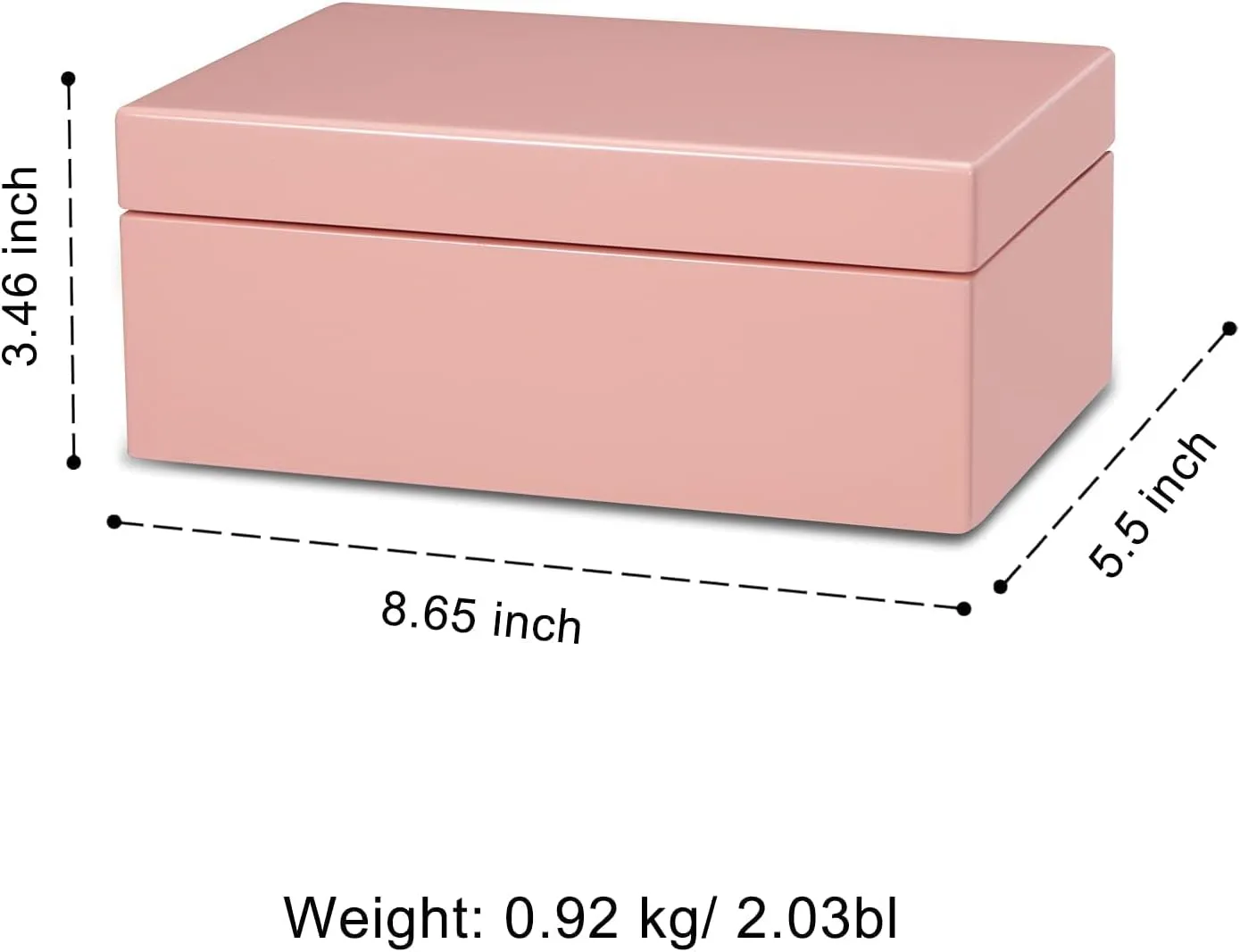 Voova Wooden Jewelry Box Organiser for Women Girls, Deluxe Piano Paint Jewelry Storage Case with Mirror, 2 Layer Jewellery Display Holder with Removable Tray for Earrings Rings Bracelets, Pink