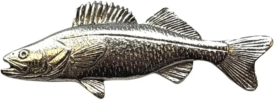 Walleye Pewter Lapel Pin Brooch - USA Made - Hand Crafted