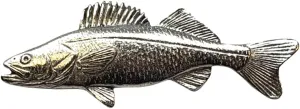 Walleye Pewter Lapel Pin Brooch - USA Made - Hand Crafted