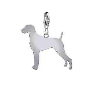 Weimaraner Silhouette Silver Charm