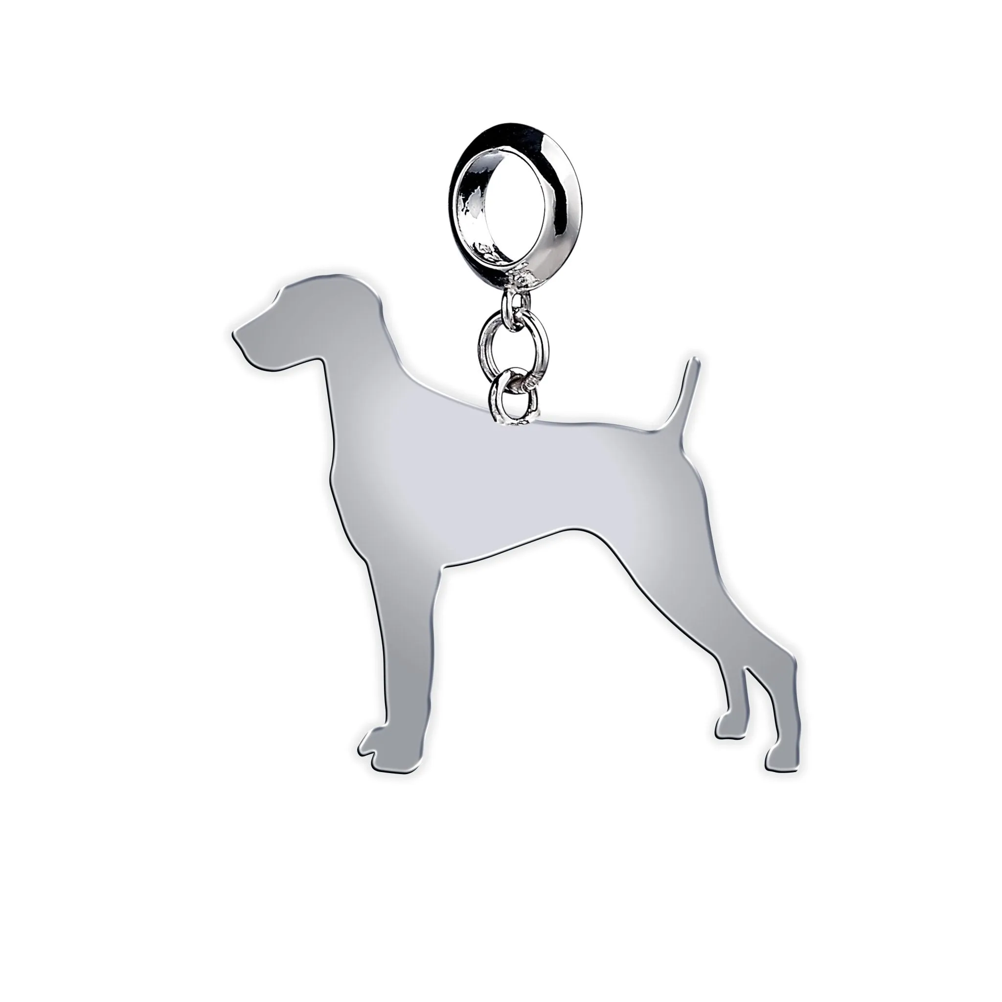 Weimaraner Silhouette Silver Charm