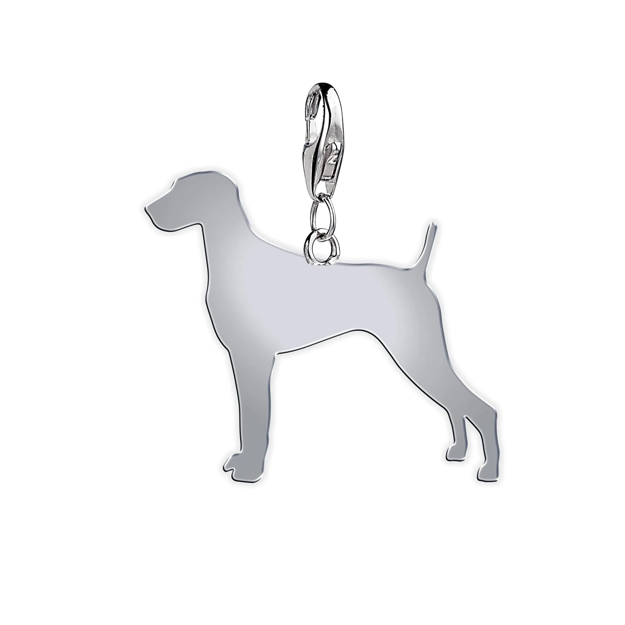 Weimaraner Silhouette Silver Charm
