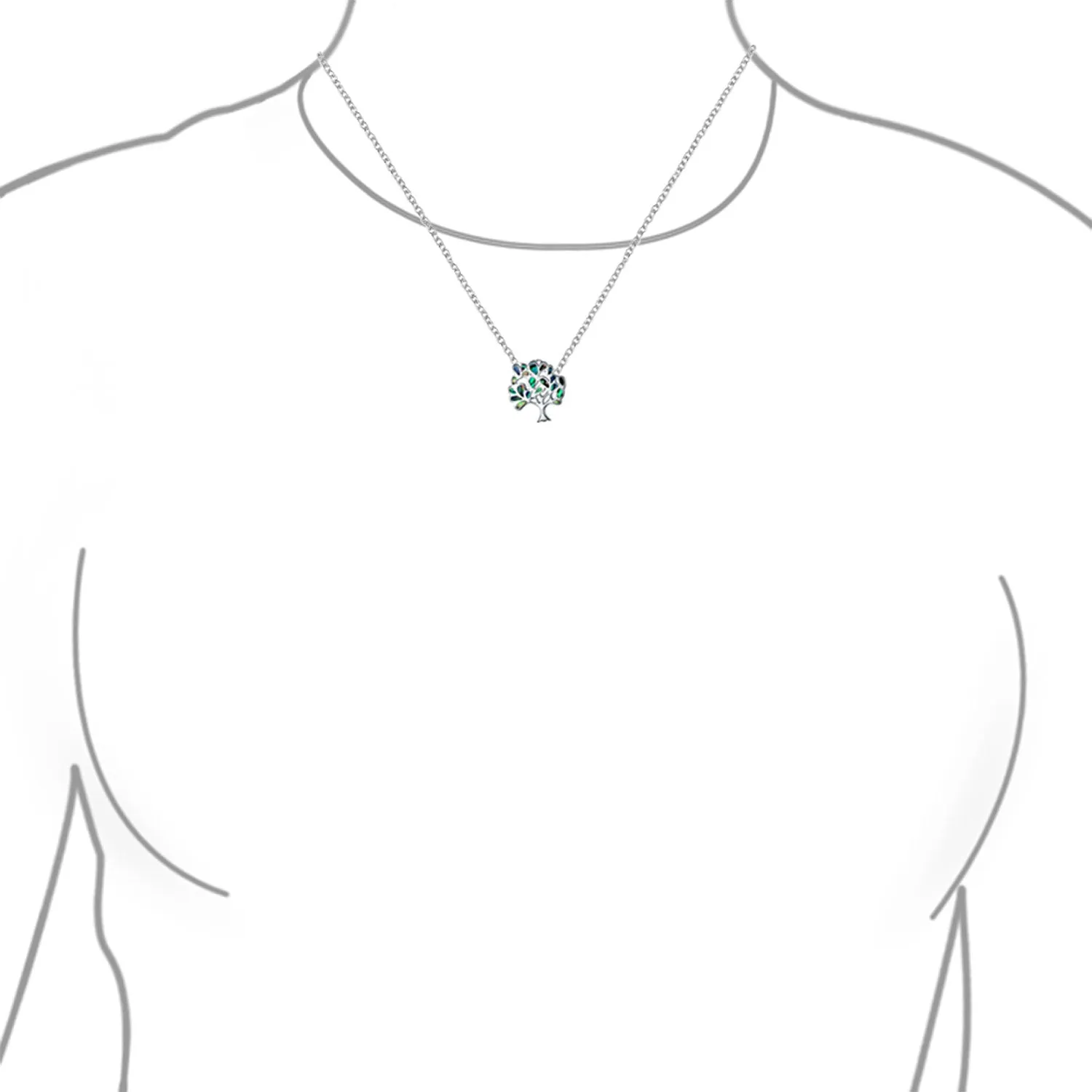 Western Jewelry Abalone Tree of Life Pendant Necklace in Sterling Silver