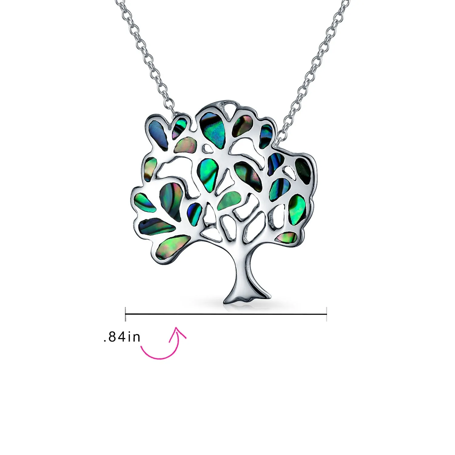 Western Jewelry Abalone Tree of Life Pendant Necklace in Sterling Silver