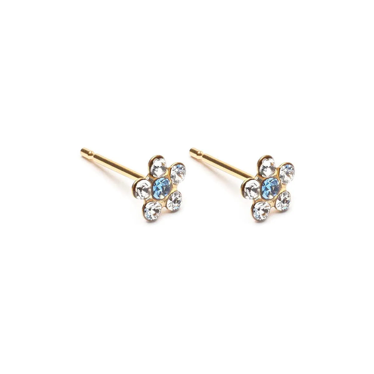 White & Sapphire Gold Plated Daisy Earrings