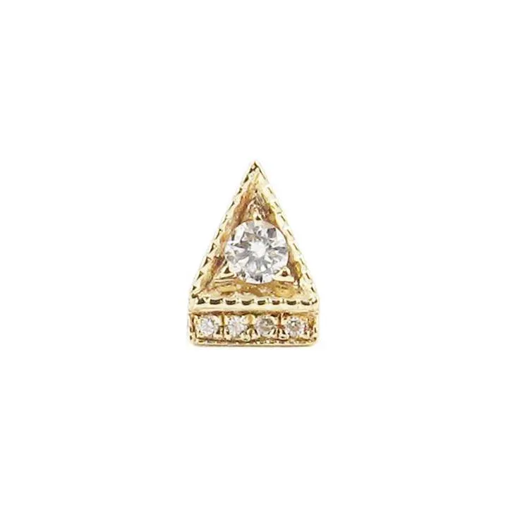 White Diamond Deco Point Triangle Stud (Single)