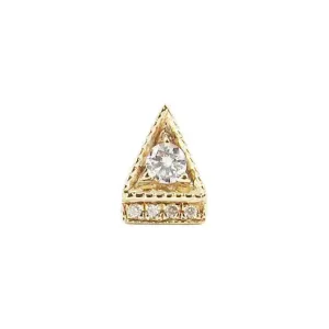 White Diamond Deco Point Triangle Stud (Single)