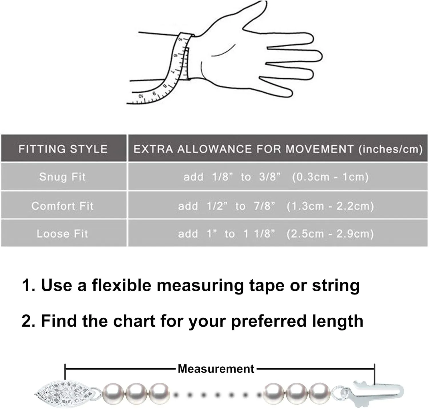 White Freshwater Cultured Pearl Bracelets 6-8 Inch for Women AA Quality 5-8mm White Bracelet Sterling Silver Clasp - Orien Jewelry