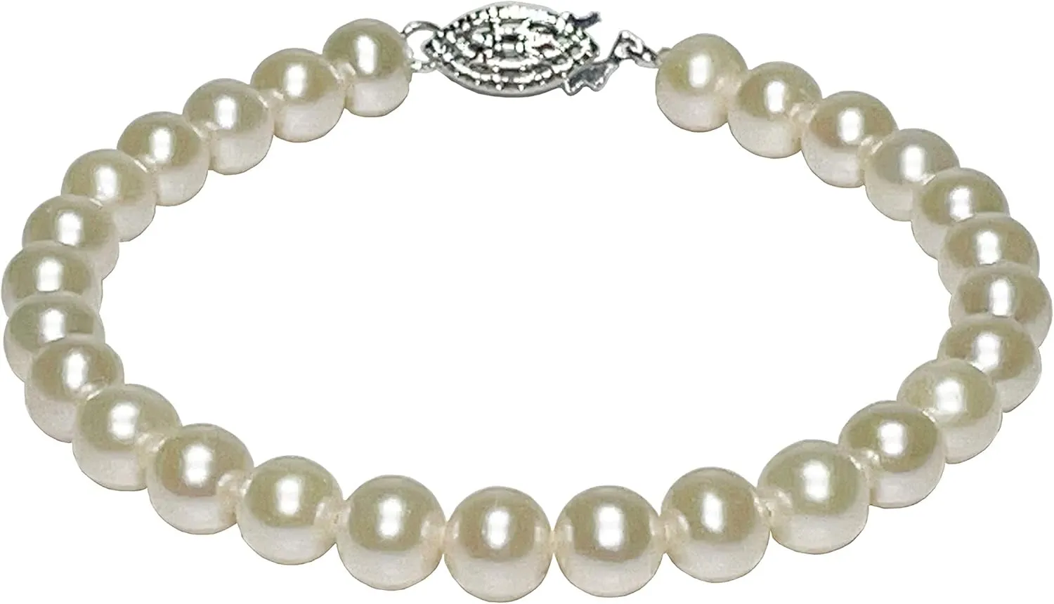 White Freshwater Cultured Pearl Bracelets 6-8 Inch for Women AA Quality 5-8mm White Bracelet Sterling Silver Clasp - Orien Jewelry