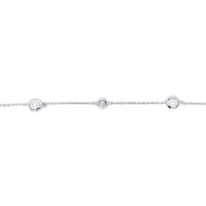 White Gold Diamond Bracelet 5 Stone