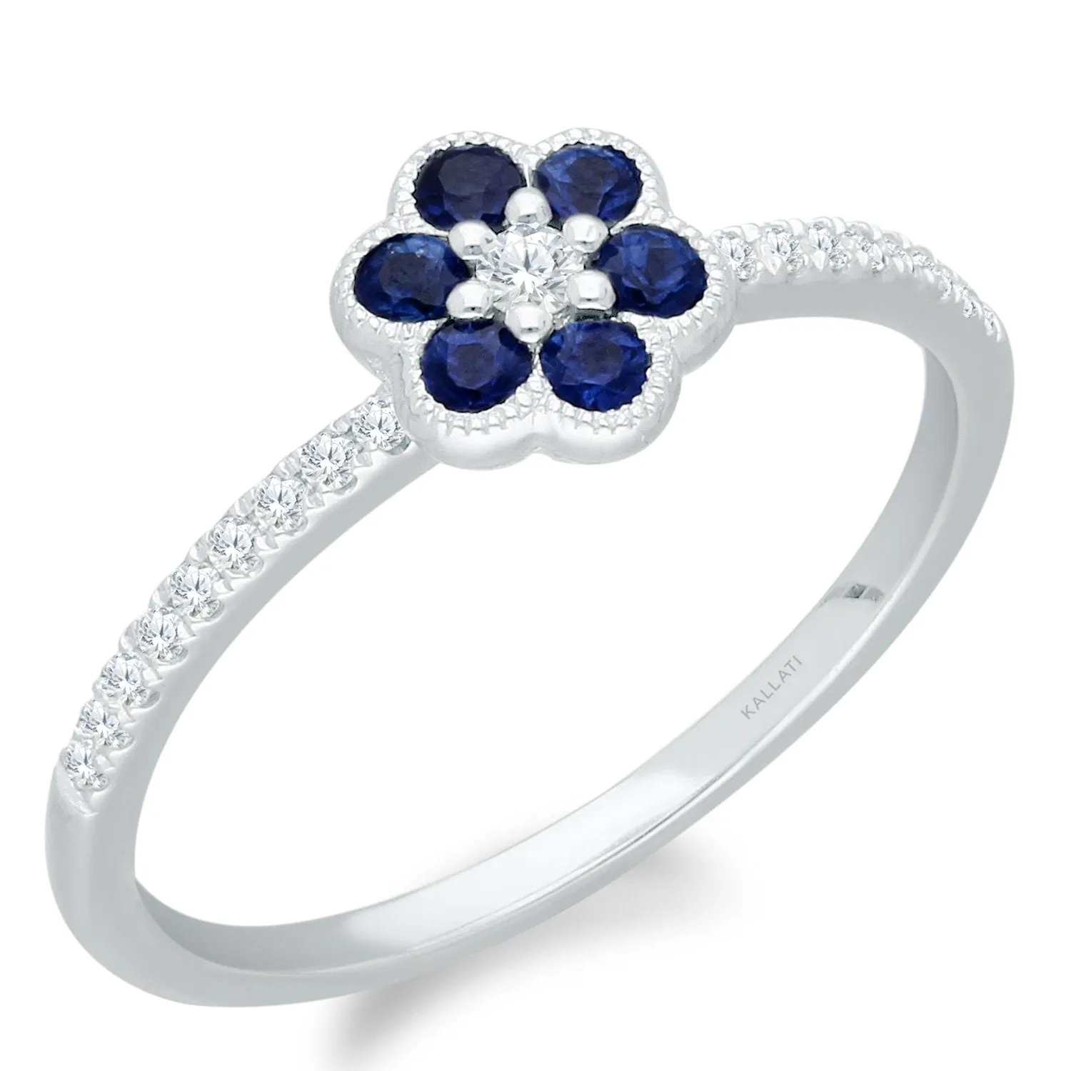 White Gold Sapphire & Diamond Heirloom Ring
