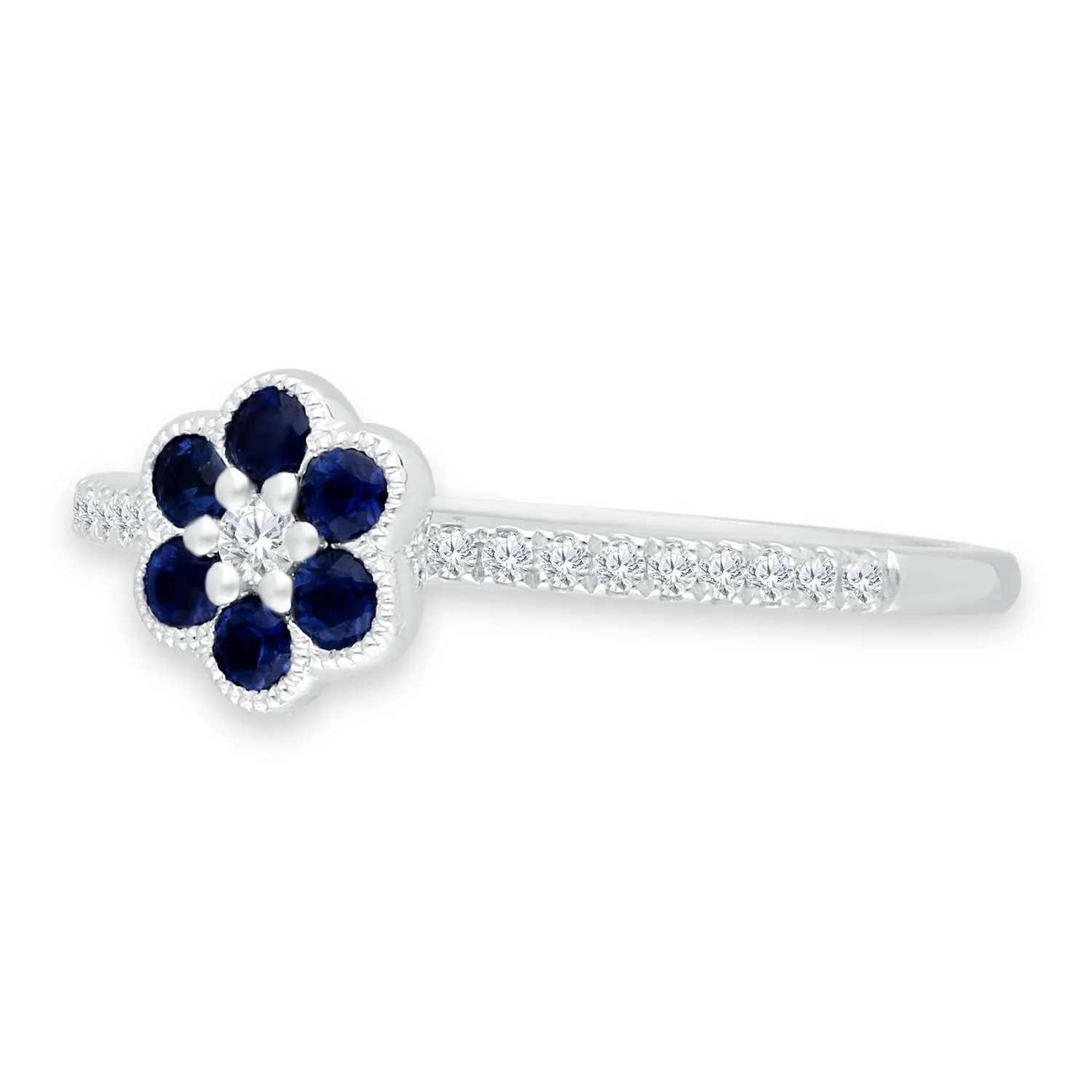 White Gold Sapphire & Diamond Heirloom Ring