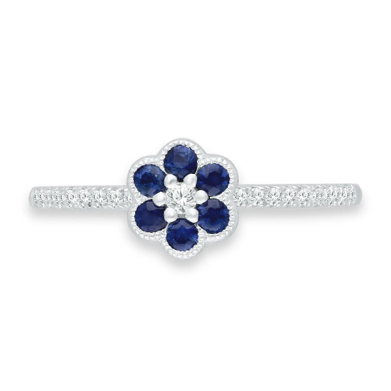 White Gold Sapphire & Diamond Heirloom Ring