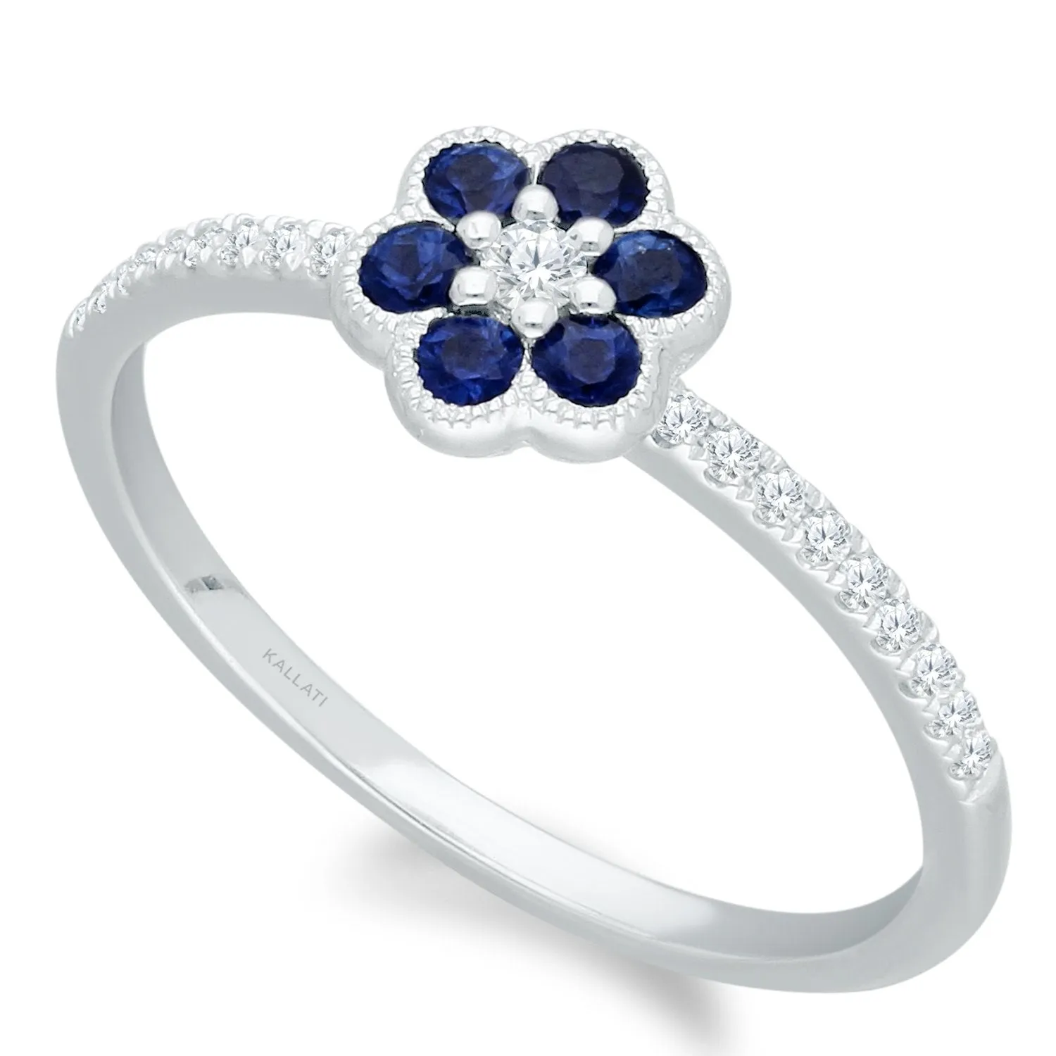 White Gold Sapphire & Diamond Heirloom Ring