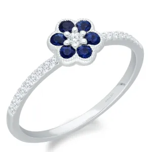 White Gold Sapphire & Diamond Heirloom Ring