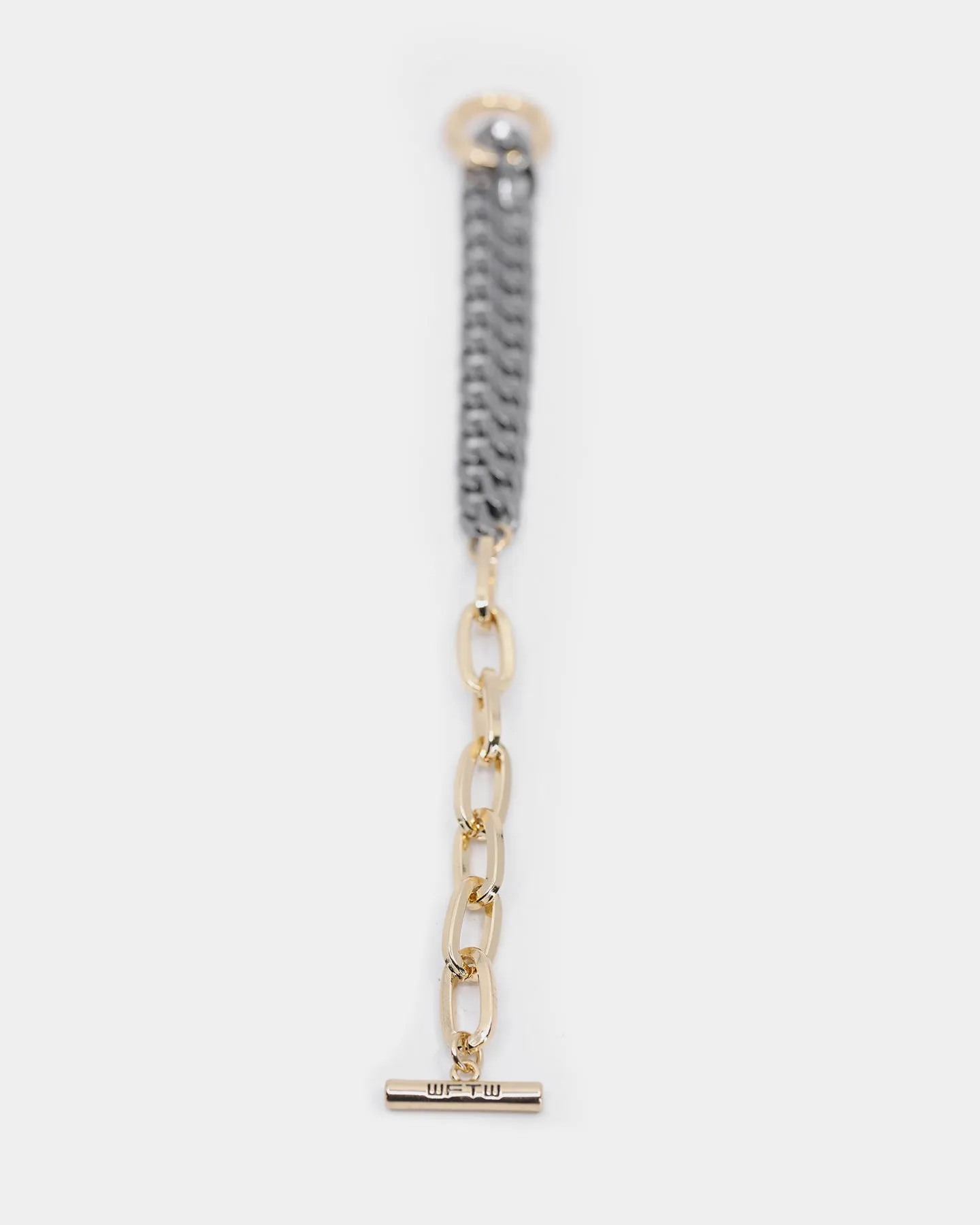 Wild for the Weekend Men's Mixed Double Chain Bracelet Gold/Gunmetal