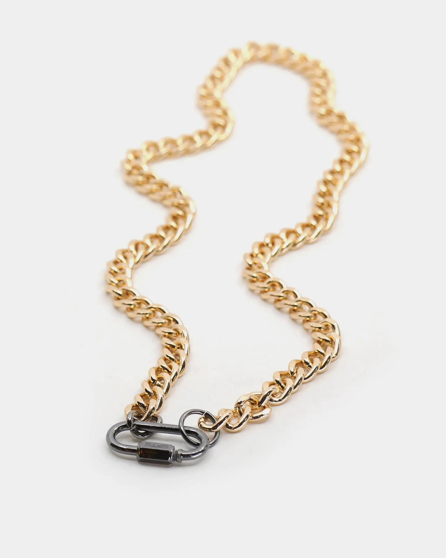 Wild for the Weekend Metal Clasp Necklace Gold/Gunmetal