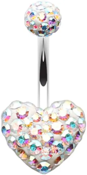 WildKlass Jewelry Classic Heart Multi-Sprinkle Dot Belly Button Ring