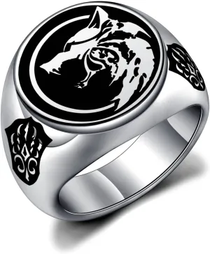 Wolf Ring Viking Wolf Head Wolf Paw Ring Animal Ring for Boys