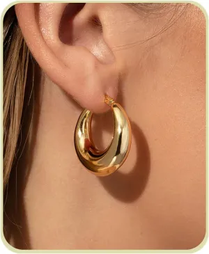 Women Gold Huggie Hoop Earrings 14K Gold Plated Small Hoop Earrings Beaded Hoop Earrings for Everyday Wear Tiny Boho Earrings