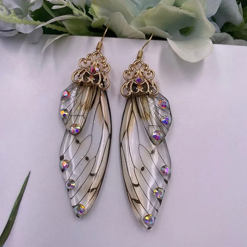 Women Handmade Magical Butterfly Simulation Wing Earrings