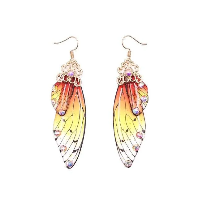Women Handmade Magical Butterfly Simulation Wing Earrings