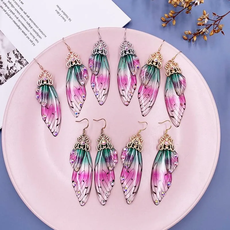 Women Handmade Magical Butterfly Simulation Wing Earrings